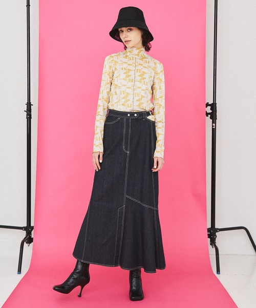 INella（イネラ）の「【INella(イネラ)】タイルプリントシアートップス（Tシャツ/カットソー・レディース・ブラウン/グリーン/イエロー・FREE）」の19枚目の写真