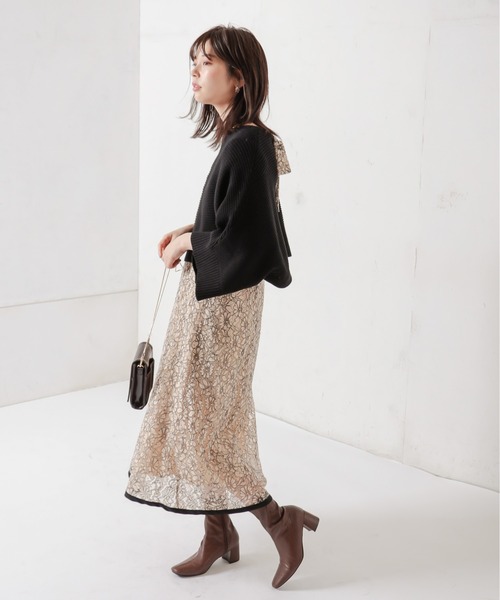 natural couture（ナチュラルクチュール）の「【WEB限定カラー有り】ベストにもなるリボン2WAYポンチョ（ベスト・レディース・ブラック/ベージュ/ブルー/アイボリー・FREE）」の11枚目の写真