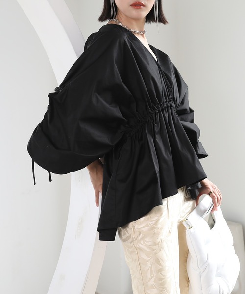 chuclla(チュクラ)の「【chuclla】【2021/SS】Gather flared blouse sb-5 chwt7(シャツ/ブラウス・レディース・ホワイト/ブラック/ベージュ・FREE)」の3枚目の写真