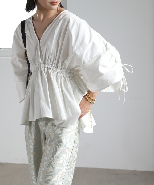 chuclla(チュクラ)の「【chuclla】【2021/SS】Gather flared blouse sb-5 chwt7(シャツ/ブラウス・レディース・ホワイト/ブラック/ベージュ・FREE)」の8枚目の写真
