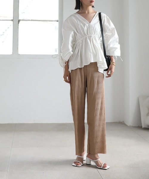 chuclla(チュクラ)の「【chuclla】【2021/SS】Gather flared blouse sb-5 chwt7(シャツ/ブラウス・レディース・ホワイト/ブラック/ベージュ・FREE)」の11枚目の写真