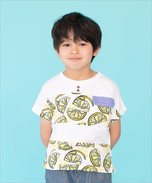 RAGMART(ラグマート)の「プリントヨークTシャツ フルーツ柄(Tシャツ/カットソー・キッズ・オフホワイト/サックスブルー・120cm/100cm/130cm/110cm)」の2枚目の写真