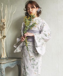 Dita | 1人で着られる浴衣5点セット 和歌山染工日本染め（ゆかた・しわへこ帯・下駄・着付け本・腰ひも）【K】(浴衣)