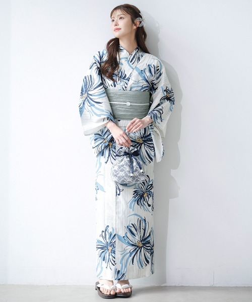 Dita はんなり紫陽花 1人で着られる浴衣5点セット 和歌山染工日本染め セール】1人で着られる浴衣5点セット 和歌山染工日本染め（ゆかた