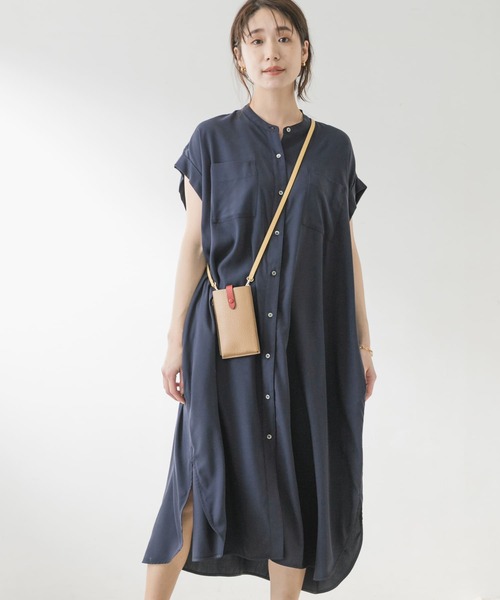 F by ROSSO（エフバイロッソ）の「F by ROSSO　モダールオーバーシャツワンピース（シャツワンピース・レディース・パープル/ネイビー・FREE）」の9枚目の写真