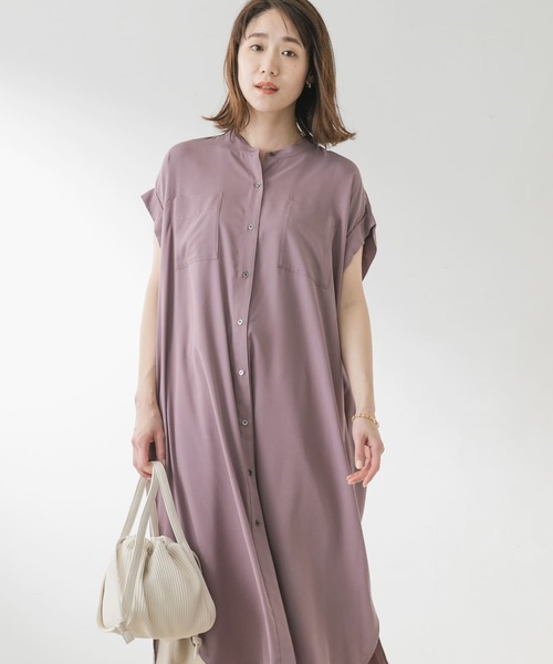 F by ROSSO（エフバイロッソ）の「F by ROSSO　モダールオーバーシャツワンピース（シャツワンピース・レディース・パープル/ネイビー・FREE）」の13枚目の写真