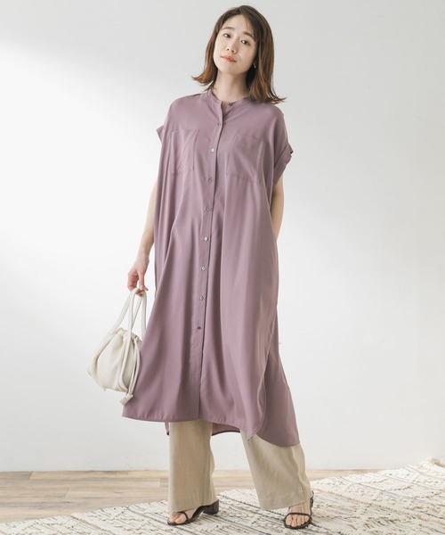 F by ROSSO（エフバイロッソ）の「F by ROSSO　モダールオーバーシャツワンピース（シャツワンピース・レディース・パープル/ネイビー・FREE）」の17枚目の写真