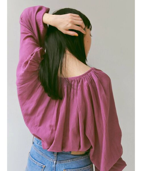 Ungrid（アングリッド）の「コットンボリュームショートブラウス（シャツ/ブラウス・レディース・パープル/オフホワイト/オレンジ・FREE）」の15枚目の写真