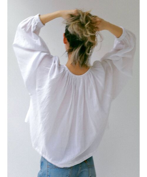 Ungrid（アングリッド）の「コットンボリュームショートブラウス（シャツ/ブラウス・レディース・パープル/オフホワイト/オレンジ・FREE）」の7枚目の写真