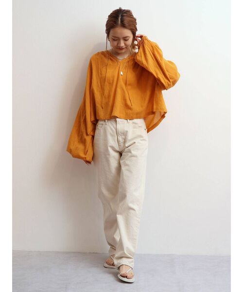 Ungrid（アングリッド）の「コットンボリュームショートブラウス（シャツ/ブラウス・レディース・パープル/オフホワイト/オレンジ・FREE）」の12枚目の写真
