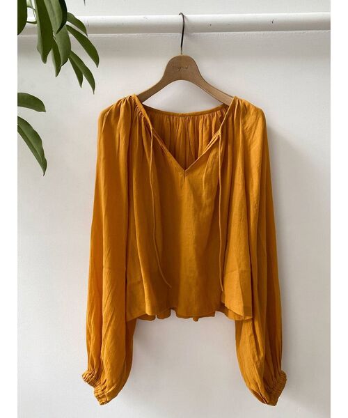 Ungrid（アングリッド）の「コットンボリュームショートブラウス（シャツ/ブラウス・レディース・パープル/オフホワイト/オレンジ・FREE）」の5枚目の写真