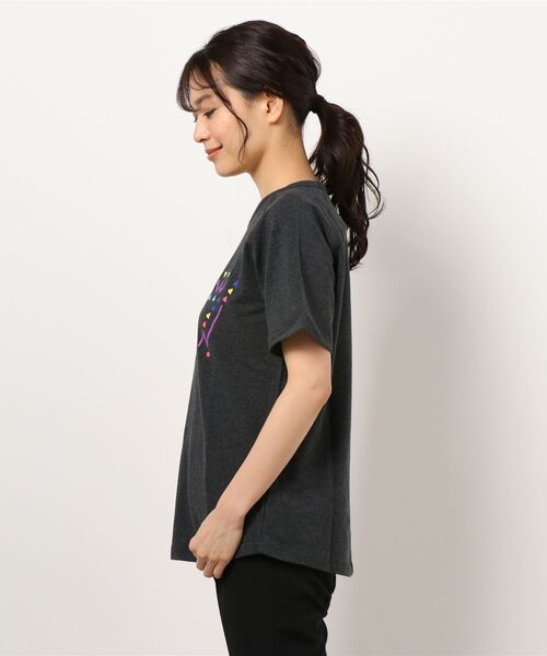go slow caravan（ゴースローキャラバン）の「鹿の子ジャングル文字プリント ラグランTEE W（Tシャツ/カットソー・レディース・チャコールグレー/オートミール・FREE）」の8枚目の写真