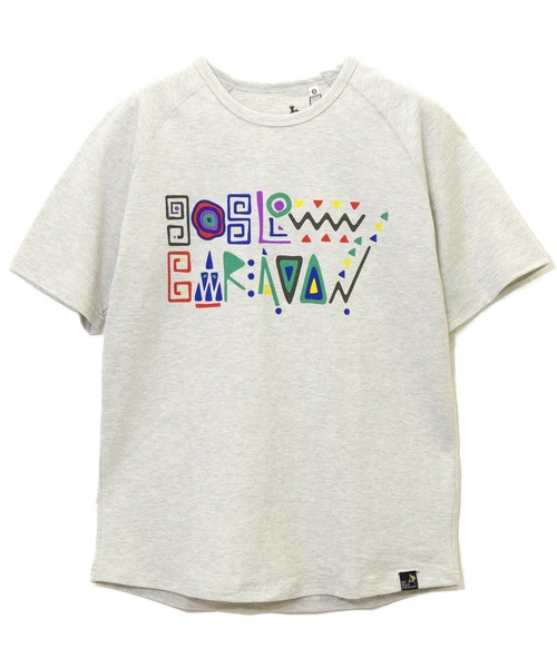 go slow caravan（ゴースローキャラバン）の「鹿の子ジャングル文字プリント ラグランTEE W（Tシャツ/カットソー・レディース・チャコールグレー/オートミール・FREE）」の2枚目の写真