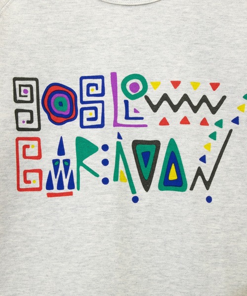 go slow caravan（ゴースローキャラバン）の「鹿の子ジャングル文字プリント ラグランTEE W（Tシャツ/カットソー・レディース・チャコールグレー/オートミール・FREE）」の3枚目の写真