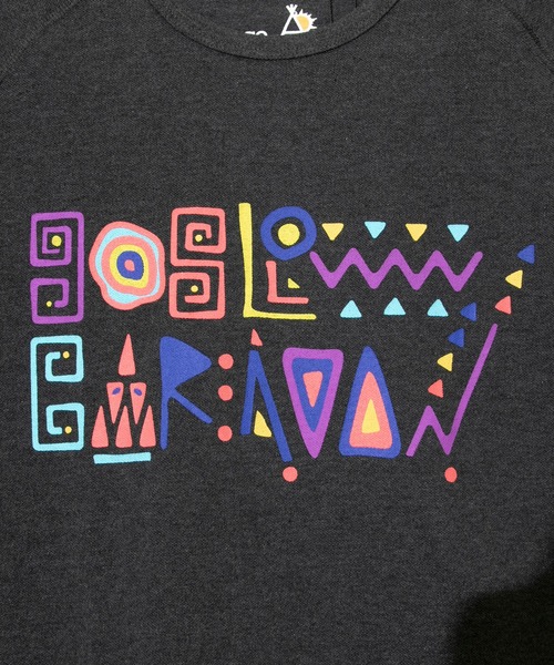 go slow caravan（ゴースローキャラバン）の「鹿の子ジャングル文字プリント ラグランTEE W（Tシャツ/カットソー・レディース・チャコールグレー/オートミール・FREE）」の12枚目の写真