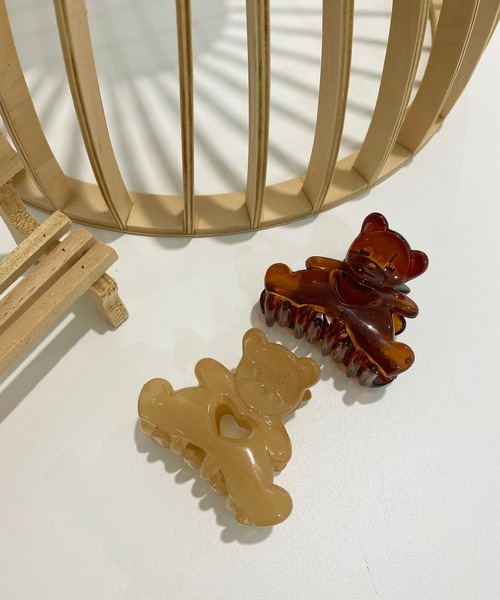 by muni:r（バイ ムニール）の「可愛いクマのヘアクリップ（バレッタ/ヘアクリップ・レディース・ベージュ/ブラウン・ONE SIZE）」の5枚目の写真