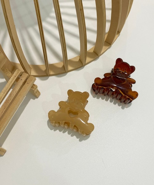 by muni:r（バイ ムニール）の「可愛いクマのヘアクリップ（バレッタ/ヘアクリップ・レディース・ベージュ/ブラウン・ONE SIZE）」の4枚目の写真