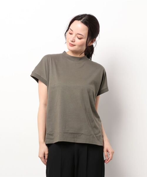 vis-`a-vis（ビサビ）の「【WEB限定】【USAコットン】フレンチスリーブクルーネックプルオーバー（Tシャツ/カットソー・レディース・スミクロ/ブラウン/ベージュ/ホワイト/ピンク/オリーブ・FREE）」の5枚目の写真