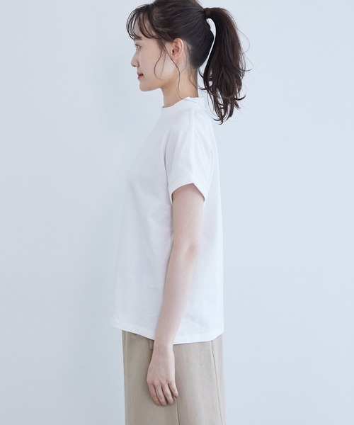 vis-`a-vis（ビサビ）の「【WEB限定】【USAコットン】フレンチスリーブクルーネックプルオーバー（Tシャツ/カットソー・レディース・スミクロ/ブラウン/ベージュ/ホワイト/ピンク/オリーブ・FREE）」の10枚目の写真