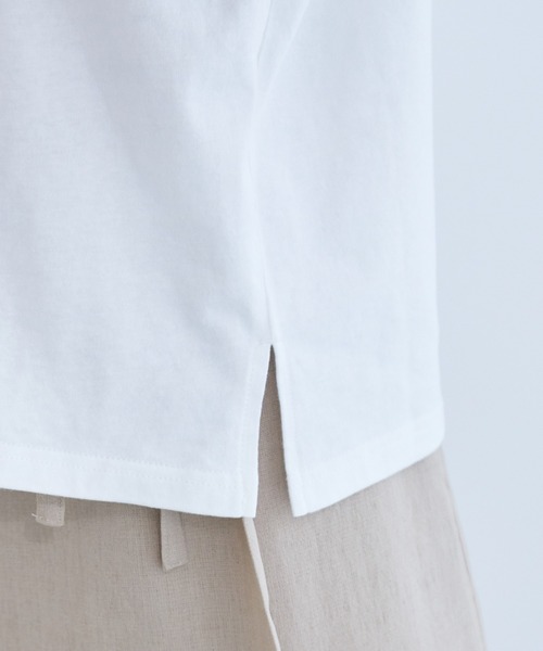 vis-`a-vis（ビサビ）の「【WEB限定】【USAコットン】フレンチスリーブクルーネックプルオーバー（Tシャツ/カットソー・レディース・スミクロ/ブラウン/ベージュ/ホワイト/ピンク/オリーブ・FREE）」の14枚目の写真