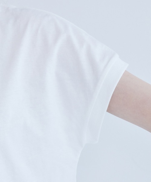 vis-`a-vis（ビサビ）の「【WEB限定】【USAコットン】フレンチスリーブクルーネックプルオーバー（Tシャツ/カットソー・レディース・スミクロ/ブラウン/ベージュ/ホワイト/ピンク/オリーブ・FREE）」の16枚目の写真