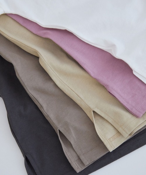 vis-`a-vis（ビサビ）の「【WEB限定】【USAコットン】フレンチスリーブクルーネックプルオーバー（Tシャツ/カットソー・レディース・スミクロ/ブラウン/ベージュ/ホワイト/ピンク/オリーブ・FREE）」の19枚目の写真