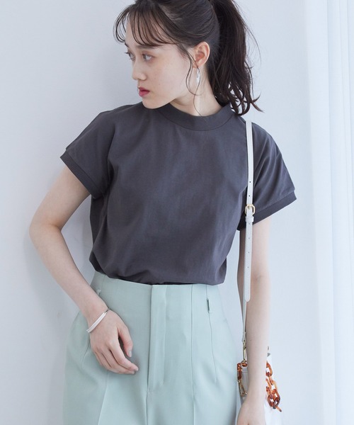 vis-`a-vis（ビサビ）の「【WEB限定】【USAコットン】フレンチスリーブクルーネックプルオーバー（Tシャツ/カットソー・レディース・スミクロ/ブラウン/ベージュ/ホワイト/ピンク/オリーブ・FREE）」の20枚目の写真