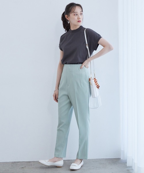 vis-`a-vis（ビサビ）の「【WEB限定】【USAコットン】フレンチスリーブクルーネックプルオーバー（Tシャツ/カットソー・レディース・スミクロ/ブラウン/ベージュ/ホワイト/ピンク/オリーブ・FREE）」の22枚目の写真