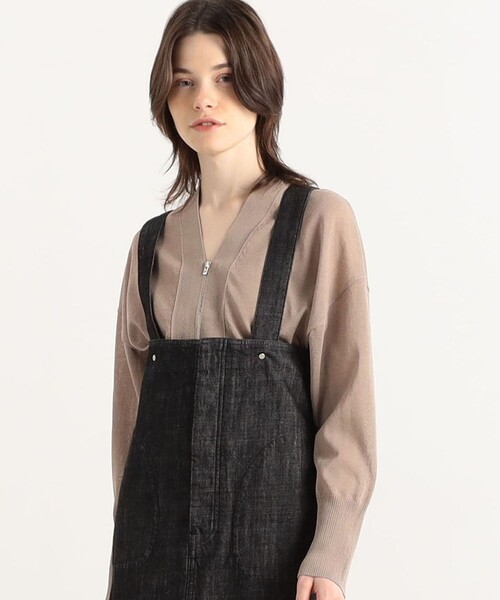 TOMORROWLAND （トゥモローランド）の「ドライレーヨン ジップアップカーディガン（カーディガン/ボレロ・レディース・オレンジ/チャコールグレー/ブルー/ホワイト/ベージュ/イエロー・S）」の3枚目の写真