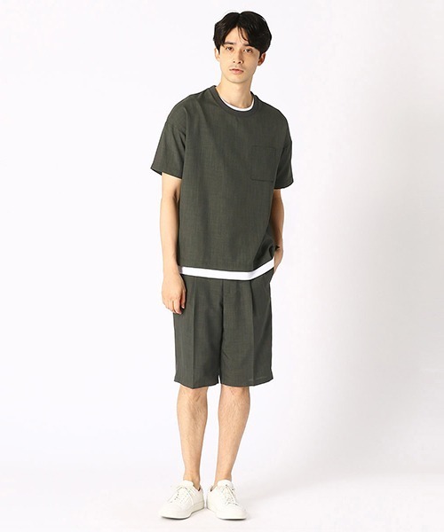 COMME CA ISM（コムサイズム）の「【セットアップ対応】ビッグ Ｔシャツ（Tシャツ/カットソー・メンズ・ブラック/ベージュ/ネイビー/カーキ・MEDIUM/LARGE/X-LARGE）」の11枚目の写真