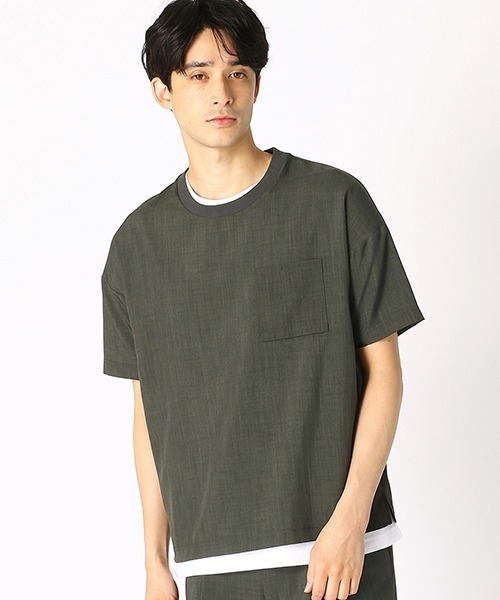 COMME CA ISM（コムサイズム）の「【セットアップ対応】ビッグ Ｔシャツ（Tシャツ/カットソー・メンズ・ブラック/ベージュ/ネイビー/カーキ・MEDIUM/LARGE/X-LARGE）」の12枚目の写真