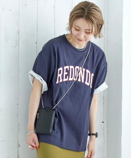 coen（コーエン）の「USAコットンフェイクレイヤードカレッジプリントTシャツ（Tシャツ/カットソー・メンズ・ライム/イエロー/オリーブ/ネイビー・X-LARGE/MEDIUM/SMALL/LARGE）」の4枚目の写真