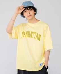 coen | USAコットンフェイクレイヤードカレッジプリントTシャツ(Tシャツ/カットソー)