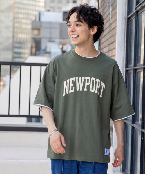 coen（コーエン）の「USAコットンフェイクレイヤードカレッジプリントTシャツ（Tシャツ/カットソー・メンズ・ライム/イエロー/オリーブ/ネイビー・X-LARGE/MEDIUM/SMALL/LARGE）」の15枚目の写真