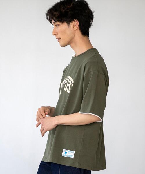 coen（コーエン）の「USAコットンフェイクレイヤードカレッジプリントTシャツ（Tシャツ/カットソー・メンズ・ライム/イエロー/オリーブ/ネイビー・X-LARGE/MEDIUM/SMALL/LARGE）」の17枚目の写真