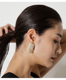 AZUL by moussy | SQUARE CIRCLE WOOD EARRINGS/スクエアサークルウードイヤリング(ピアス（両耳用）)