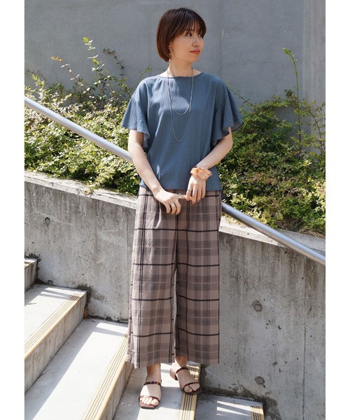 NICOLE white（ニコルホワイト）の「フレーアスリーブブラウス（シャツ/ブラウス・レディース・ブラック/ブルー/オフホワイト・FREE）」の8枚目の写真