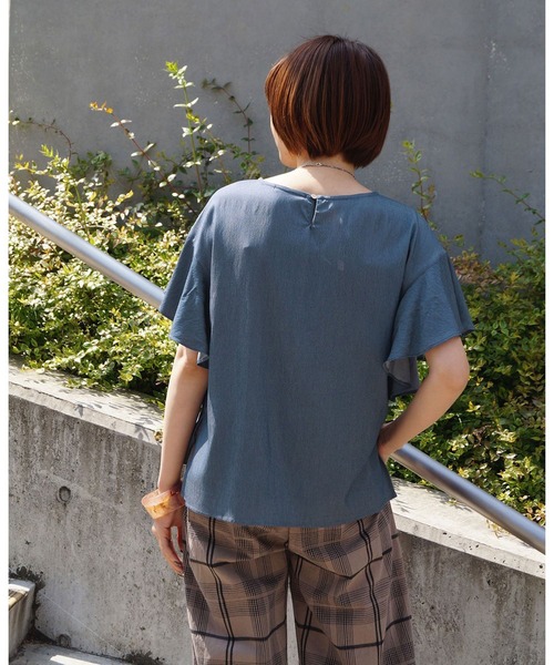 NICOLE white（ニコルホワイト）の「フレーアスリーブブラウス（シャツ/ブラウス・レディース・ブラック/ブルー/オフホワイト・FREE）」の12枚目の写真