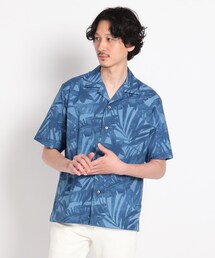 TAKEO KIKUCHI（タケオキクチ）の「◆コーヒー/インディゴ染料プリント ボタニカル総柄 半袖シャツ（シャツ/ブラウス・メンズ）」