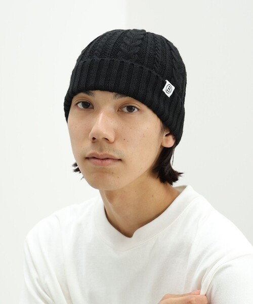 BEAMS HEART（ビームスハート）の「【ユニセックス】ケーブル編み ワッチキャップ（ニットキャップ/ビーニー・メンズ・ブラック/ネイビー/グレー/オレンジ系その他6・ONE SIZE）」の9枚目の写真
