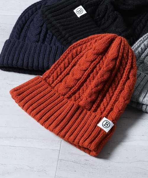 BEAMS HEART（ビームスハート）の「【ユニセックス】ケーブル編み ワッチキャップ（ニットキャップ/ビーニー・メンズ・ブラック/ネイビー/グレー/オレンジ系その他6・ONE SIZE）」の22枚目の写真