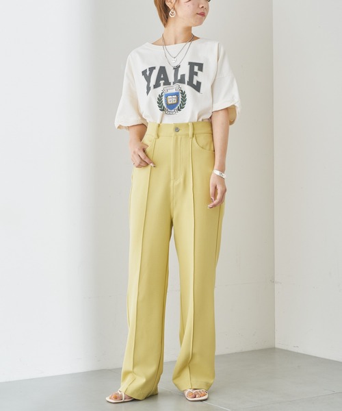 Chico（チコ）の「YALEカレッジロゴプリントTシャツ（Tシャツ/カットソー・レディース・パープル/ネイビー/チャコールグレー/ホワイト・FREE）」の11枚目の写真