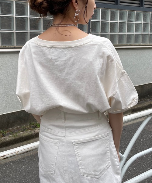 Chico（チコ）の「YALEカレッジロゴプリントTシャツ（Tシャツ/カットソー・レディース・パープル/ネイビー/チャコールグレー/ホワイト・FREE）」の10枚目の写真