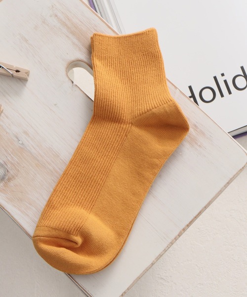 Honeys（ハニーズ）の「ショート丈リブソックス（ソックス/靴下・レディース・ホワイト/ブラック/レッド/ベージュ/イエロー/ブルー/グリーン・FREE）」の6枚目の写真