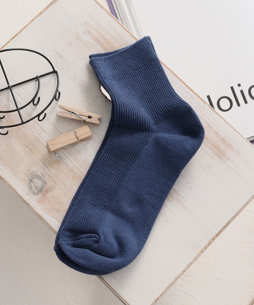 Honeys（ハニーズ）の「ショート丈リブソックス（ソックス/靴下・レディース・ホワイト/ブラック/レッド/ベージュ/イエロー/ブルー/グリーン・FREE）」の5枚目の写真