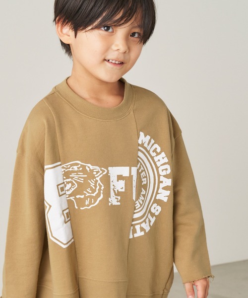 ＆yam（アンドヤム）の「USA裏毛リメイクスウェット（スウェット・キッズ・ブラック/ブルー/ホワイト/ベージュ・120-130cm/140-150cm/130-140cm/110-120cm/150-160cm）」の3枚目の写真