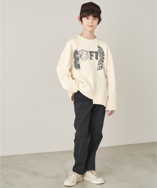 ＆yam（アンドヤム）の「USA裏毛リメイクスウェット（スウェット・キッズ・ブラック/ブルー/ホワイト/ベージュ・120-130cm/140-150cm/130-140cm/110-120cm/150-160cm）」の8枚目の写真