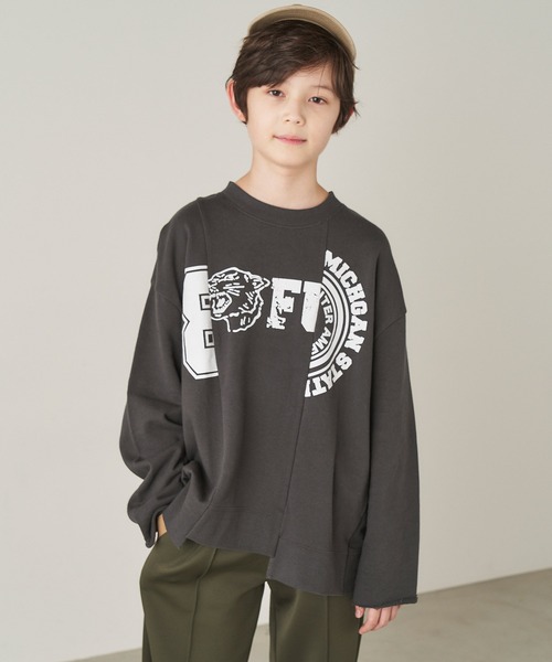 ＆yam（アンドヤム）の「USA裏毛リメイクスウェット（スウェット・キッズ・ブラック/ブルー/ホワイト/ベージュ・120-130cm/140-150cm/130-140cm/110-120cm/150-160cm）」の9枚目の写真