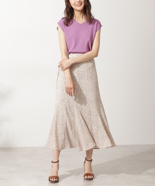 N.（N. Natural Beauty Basic）（エヌエヌナチュラルビューティーベーシック）の「【追加生産】◆プリントペプラムスカート（スカート・レディース・ブラック系その他/レオパード/ドット・MEDIUM）」の3枚目の写真