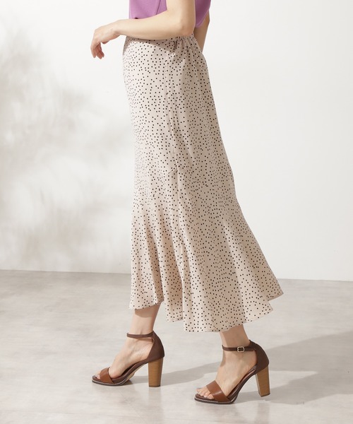 N.（N. Natural Beauty Basic）（エヌエヌナチュラルビューティーベーシック）の「【追加生産】◆プリントペプラムスカート（スカート・レディース・ブラック系その他/レオパード/ドット・MEDIUM）」の5枚目の写真